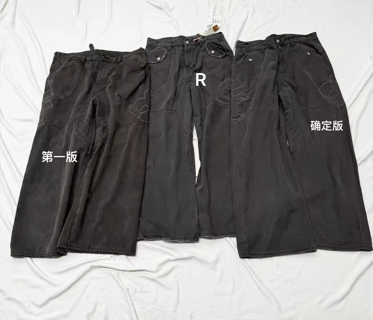 F8 Heavy‑Duty Patchwork Straight‑Leg Baggy Cargo Pants Reworked Workpants
