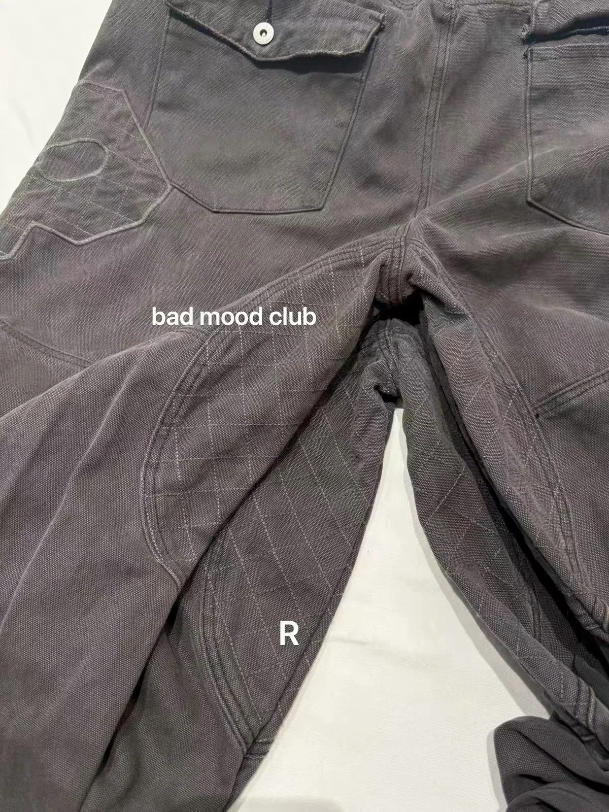 F8 Heavy‑Duty Patchwork Straight‑Leg Baggy Cargo Pants Reworked Workpants
