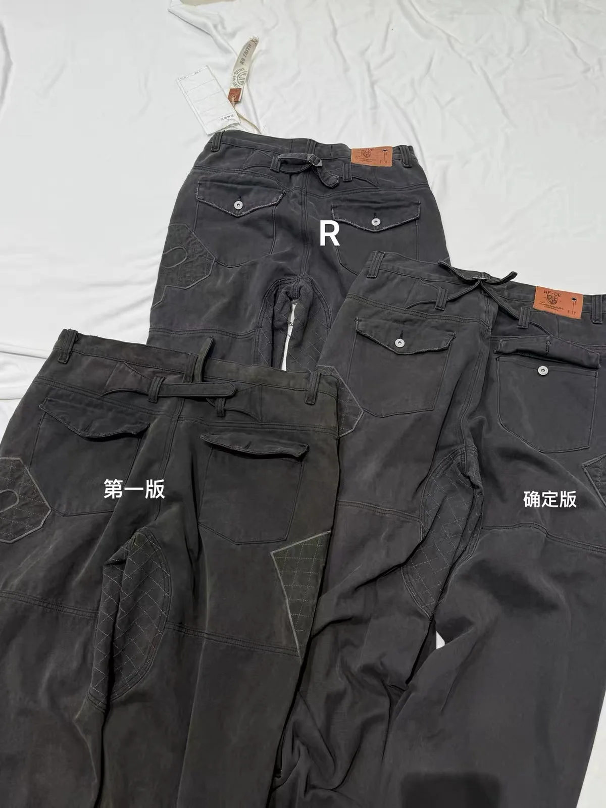 F8 Heavy‑Duty Patchwork Straight‑Leg Baggy Cargo Pants Reworked Workpants