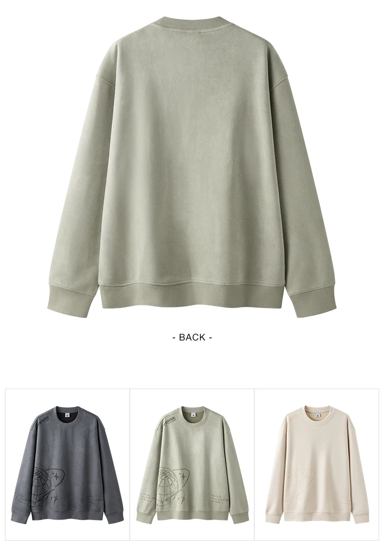 Semir Men Sweatshirt Suede Feel Print Crew Neck Knit Pullover Slight Loose Casual Style Autumn Top Daily Wear 2026