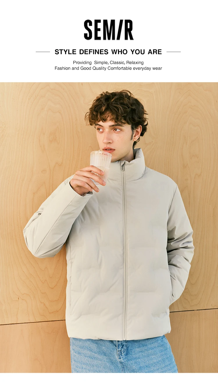 Semir Men Down Jacket Water Repellent Seamless Bonded 2026 Winter Outdoor Layer Warm Insulation Cold Weather Everyday Style
