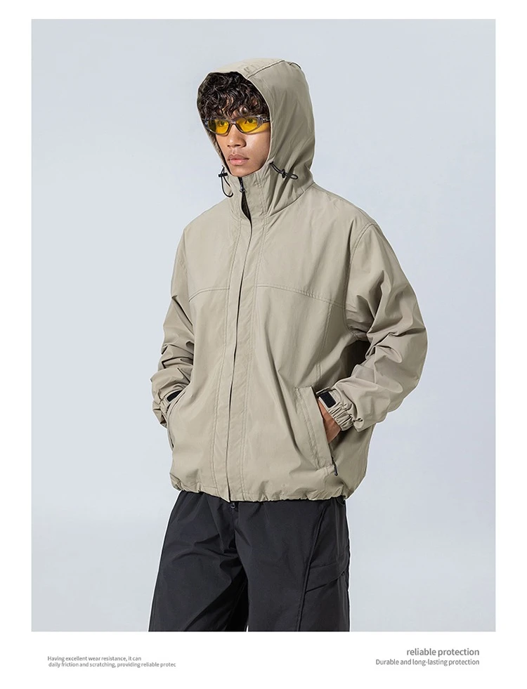 Unisex Waterproof Hooded Jacket – 4-Level Water Repellent, Windproof & Durable for Hiking, Trekking & Urban Commute