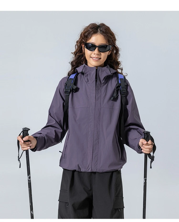 Unisex Waterproof Hooded Jacket – 4-Level Water Repellent, Windproof & Durable for Hiking, Trekking & Urban Commute