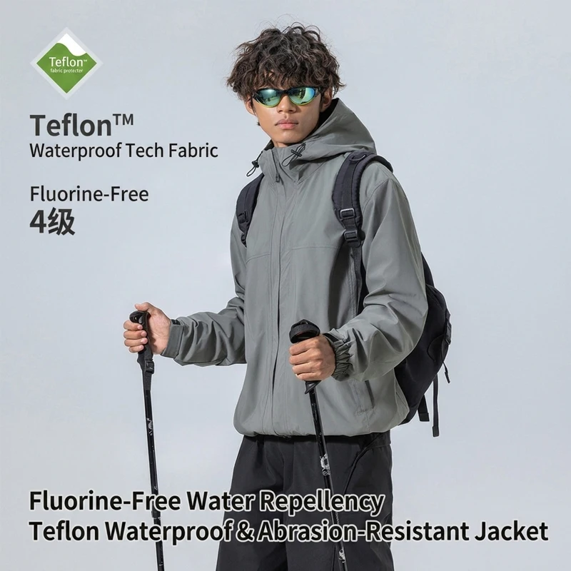 Unisex Waterproof Hooded Jacket – 4-Level Water Repellent, Windproof & Durable for Hiking, Trekking & Urban Commute