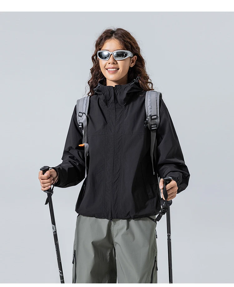 Unisex Waterproof Hooded Jacket – 4-Level Water Repellent, Windproof & Durable for Hiking, Trekking & Urban Commute