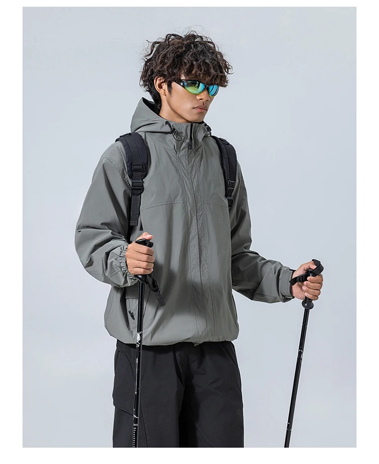 Unisex Waterproof Hooded Jacket – 4-Level Water Repellent, Windproof & Durable for Hiking, Trekking & Urban Commute