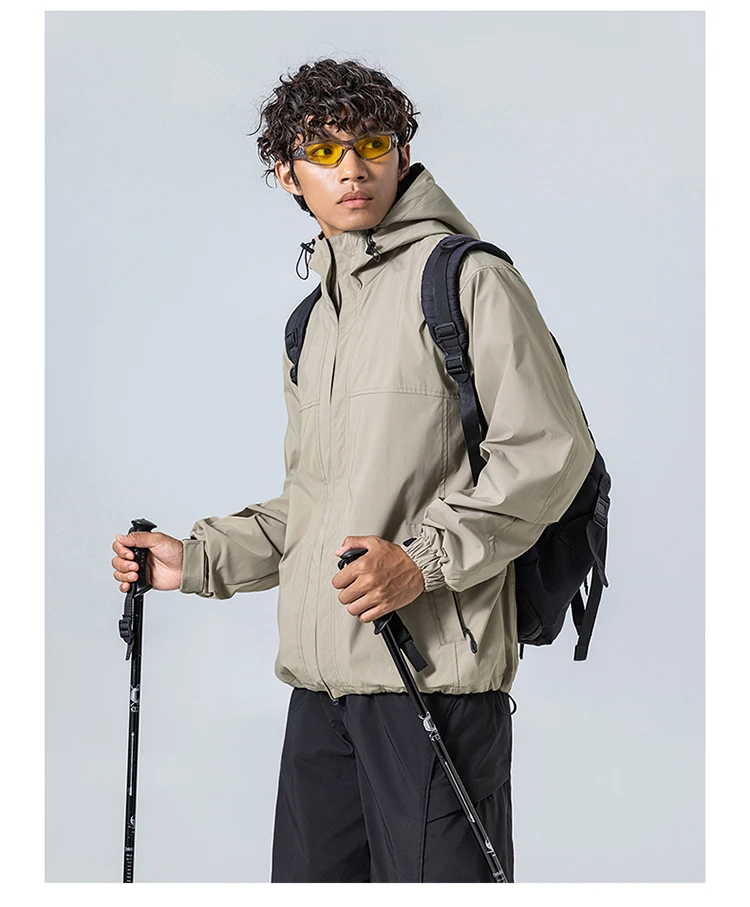 Unisex Waterproof Hooded Jacket – 4-Level Water Repellent, Windproof & Durable for Hiking, Trekking & Urban Commute