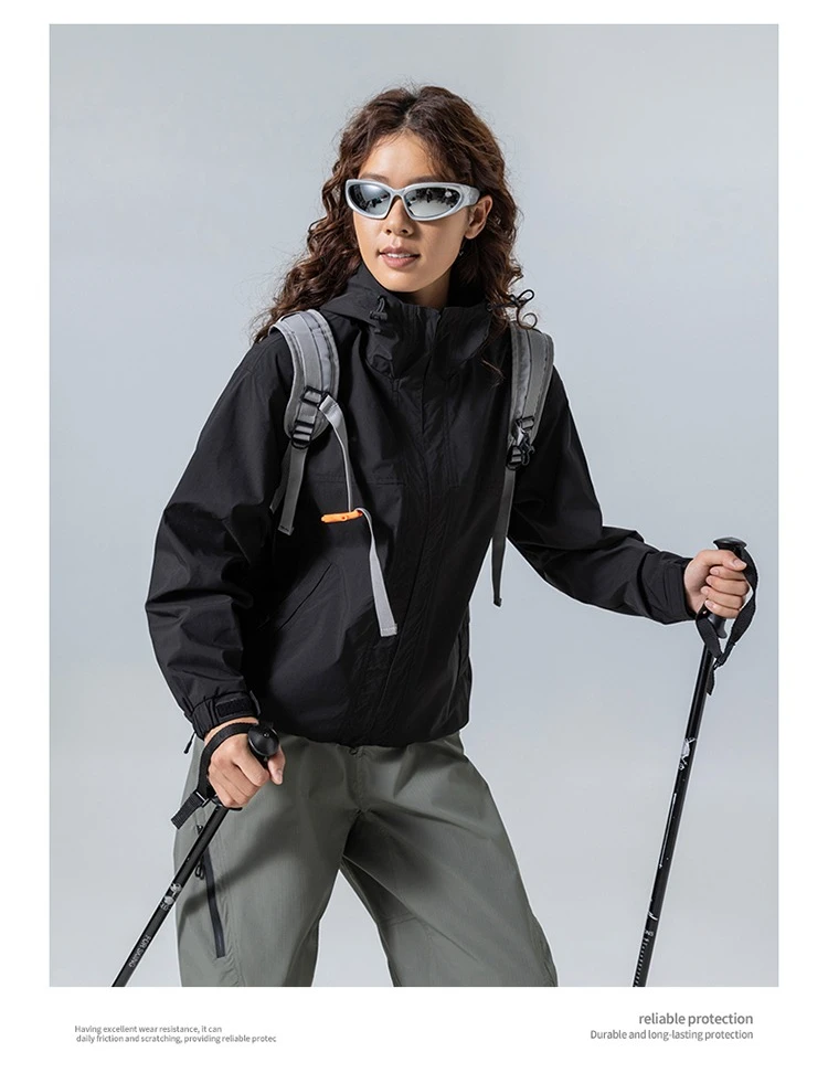Unisex Waterproof Hooded Jacket – 4-Level Water Repellent, Windproof & Durable for Hiking, Trekking & Urban Commute