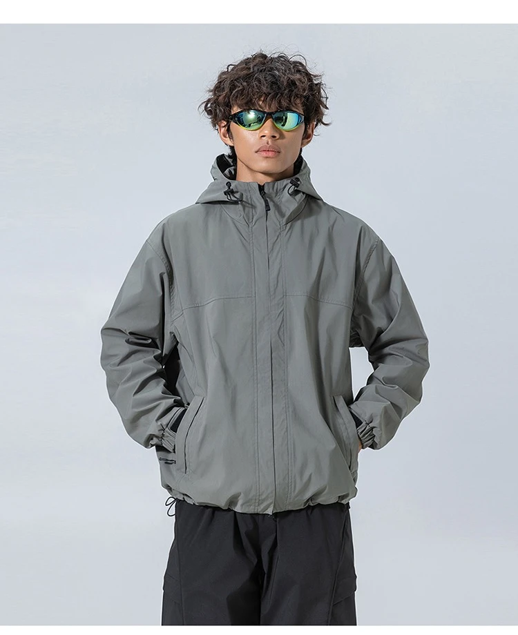 Unisex Waterproof Hooded Jacket – 4-Level Water Repellent, Windproof & Durable for Hiking, Trekking & Urban Commute