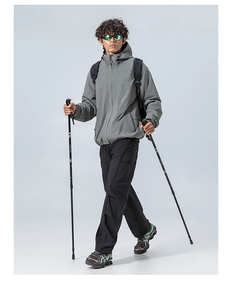 Unisex Waterproof Hooded Jacket – 4-Level Water Repellent, Windproof & Durable for Hiking, Trekking & Urban Commute