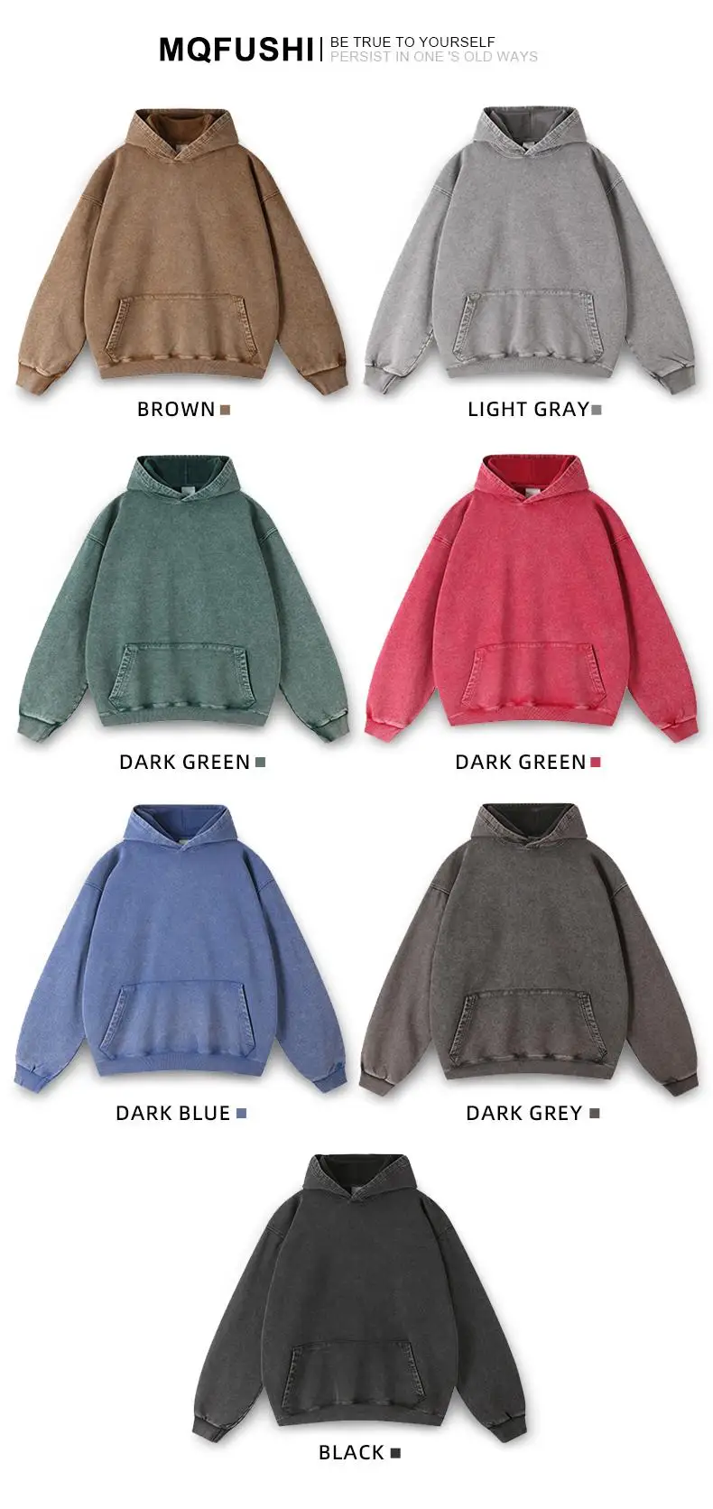 Custom LOGO Image 450GSM 100% Cotton Retro Heavyweight Sweatshirt for Men and Women Washed Vintage Oversize Loose