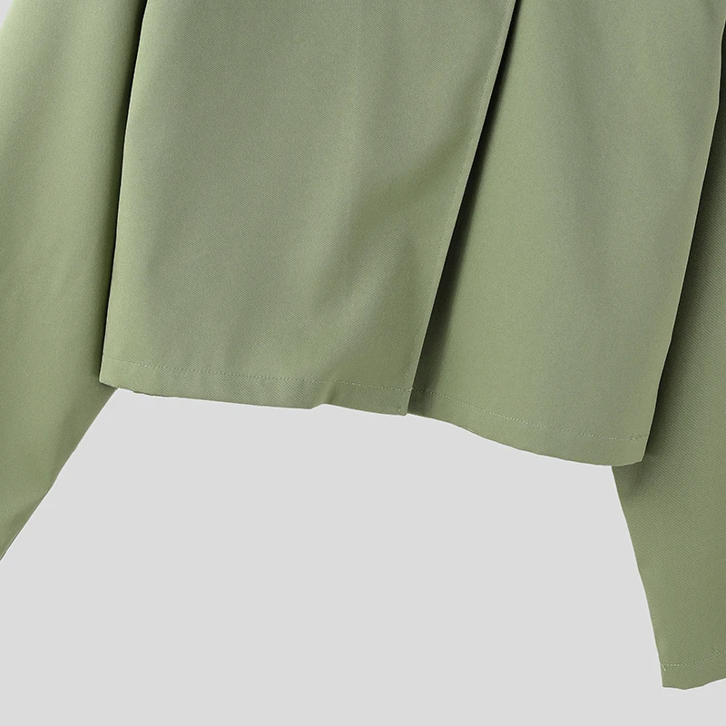 INCERUN Men Sets Solid Color Lapel Long Sleeve Shirt & Pants Two Pieces Sets Streetwear Loose 2026 Fashion Men's Casual Suits