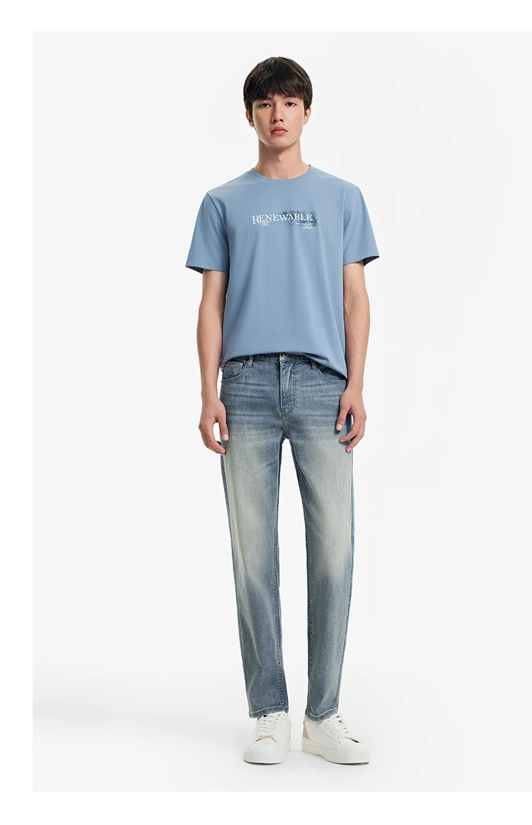 Semir Men Jeans Stretch 2026 Retro Washed Straight Commuter Urban Casual Everyday Style Soft Comfortable Daily Wear Trendy