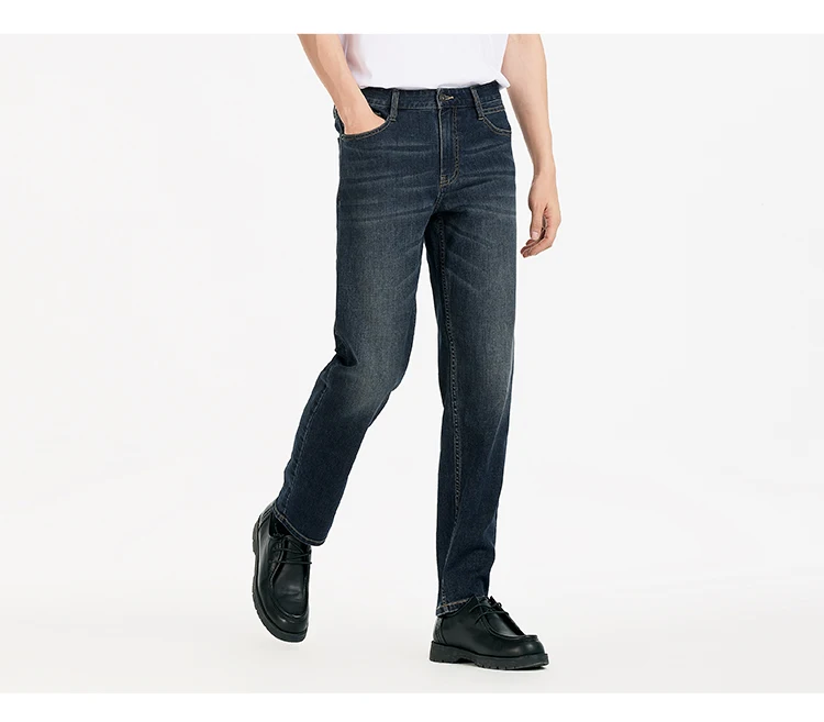 Semir Men Jeans Stretch 2026 Retro Washed Straight Commuter Urban Casual Everyday Style Soft Comfortable Daily Wear Trendy