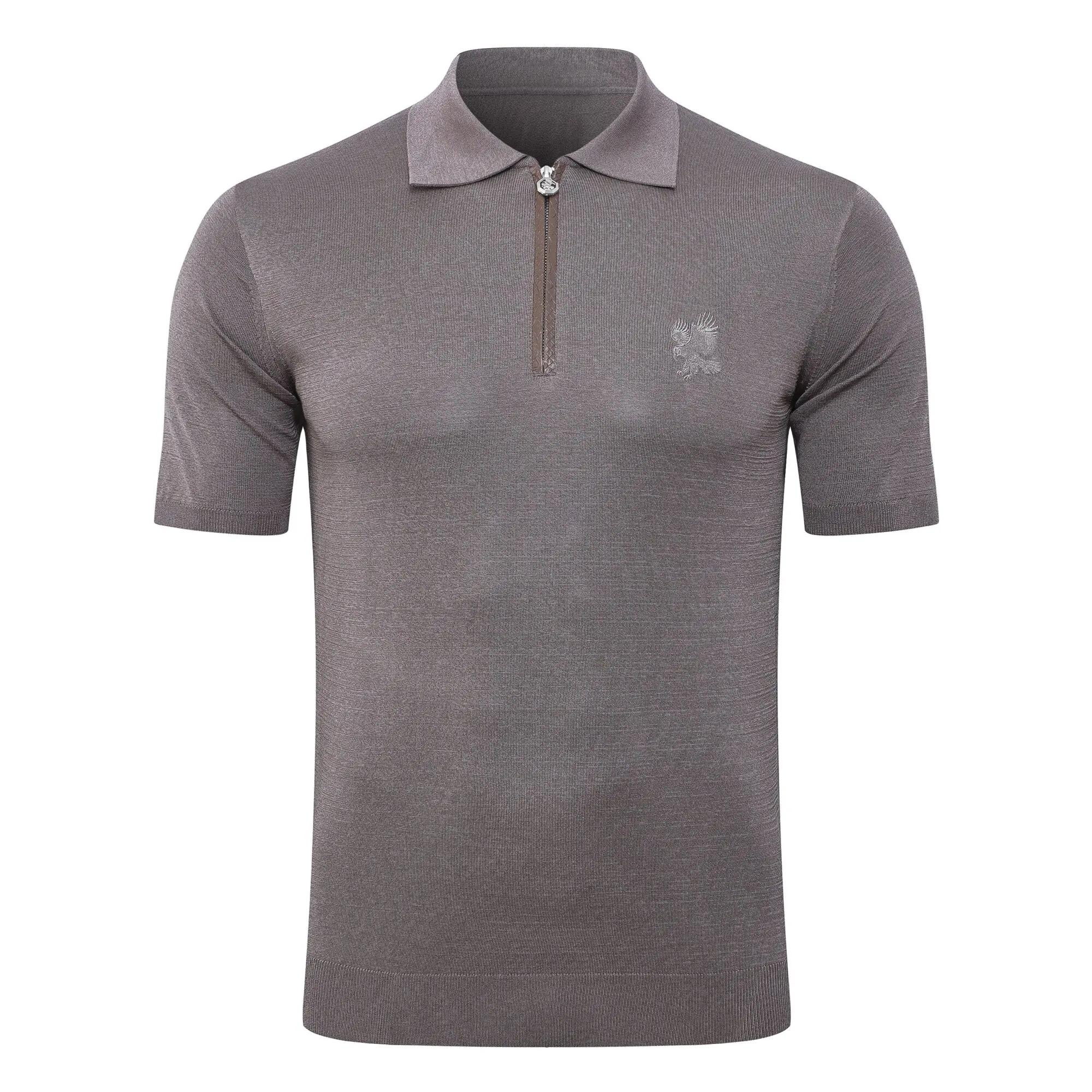 SIJITONGDA2026Men's early spring and summer new style men's half zipper pullover short sleeved knitted sweater POLO size M-5XL
