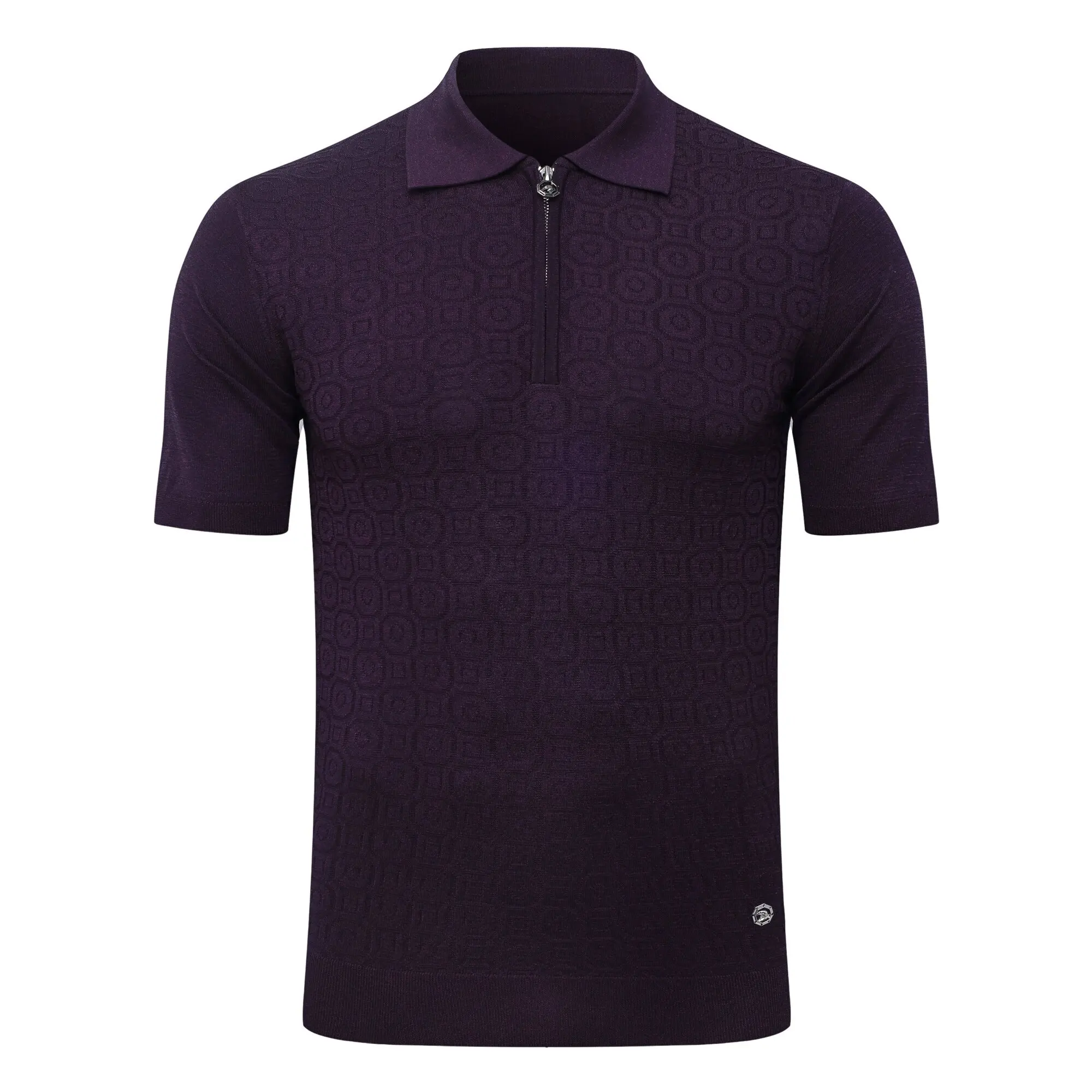 SIJITONGDA2026Men's early spring and summer new style men's half zipper pullover short sleeved knitted sweater POLO size M-5XL