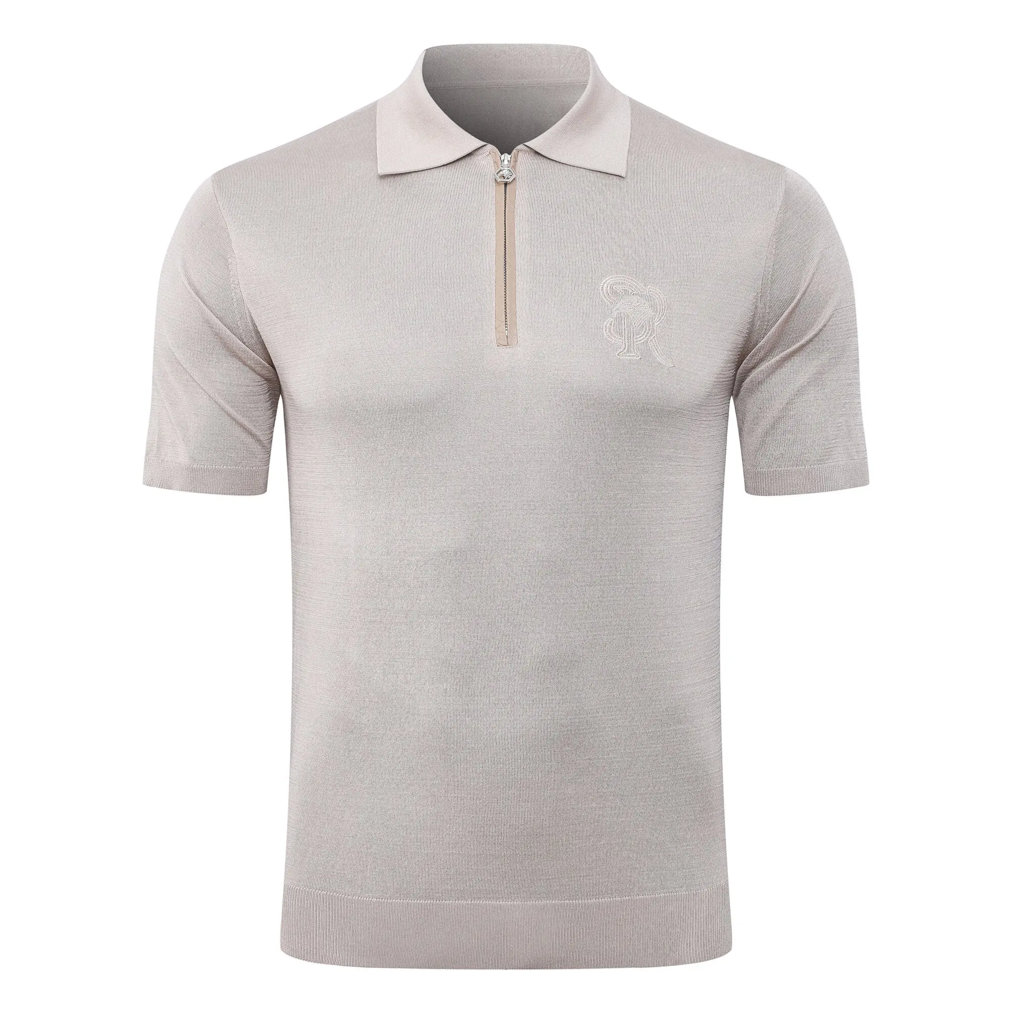 SIJITONGDA2026Men's early spring and summer new style men's half zipper pullover short sleeved knitted sweater POLO size M-5XL