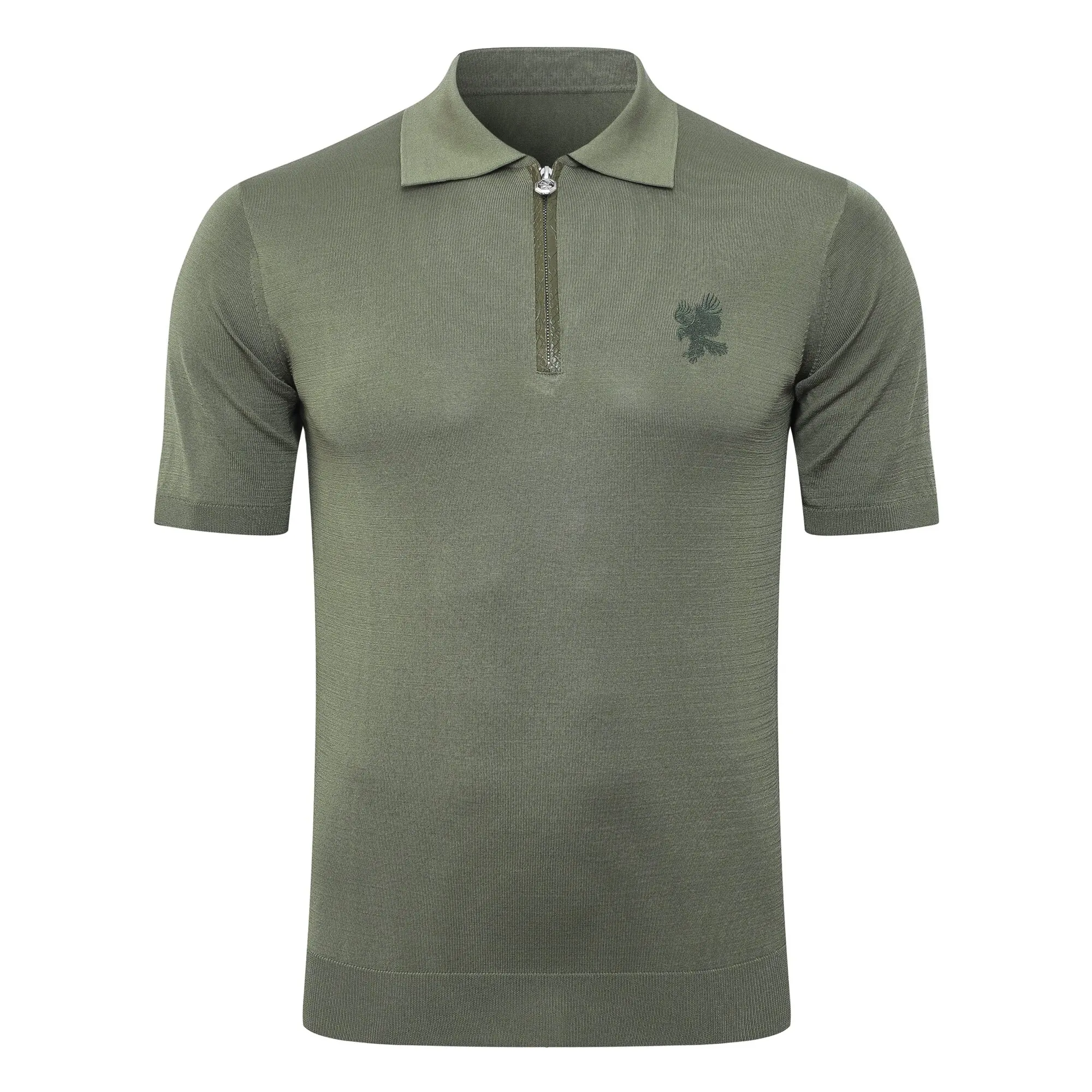 SIJITONGDA2026Men's early spring and summer new style men's half zipper pullover short sleeved knitted sweater POLO size M-5XL