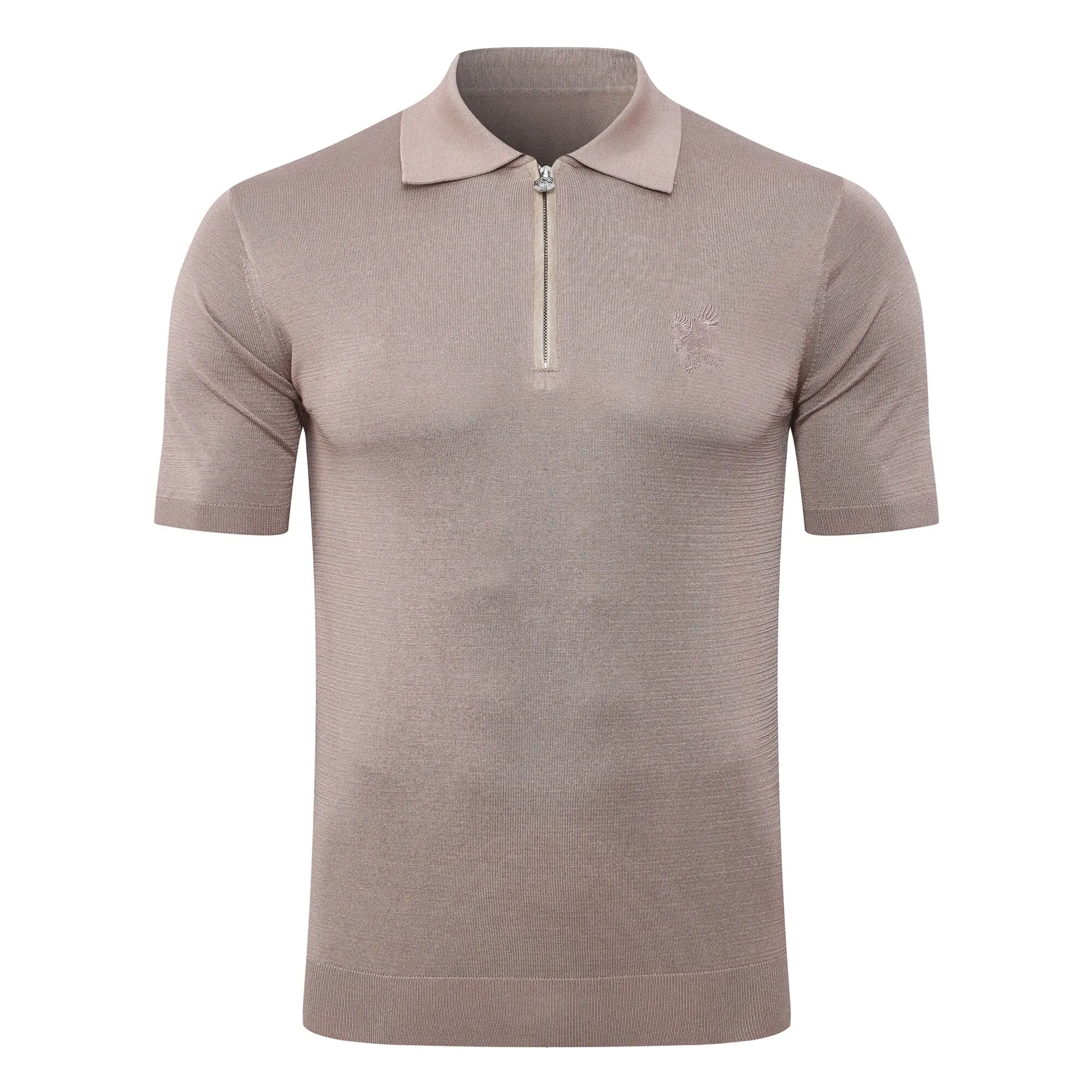 SIJITONGDA2026Men's early spring and summer new style men's half zipper pullover short sleeved knitted sweater POLO size M-5XL