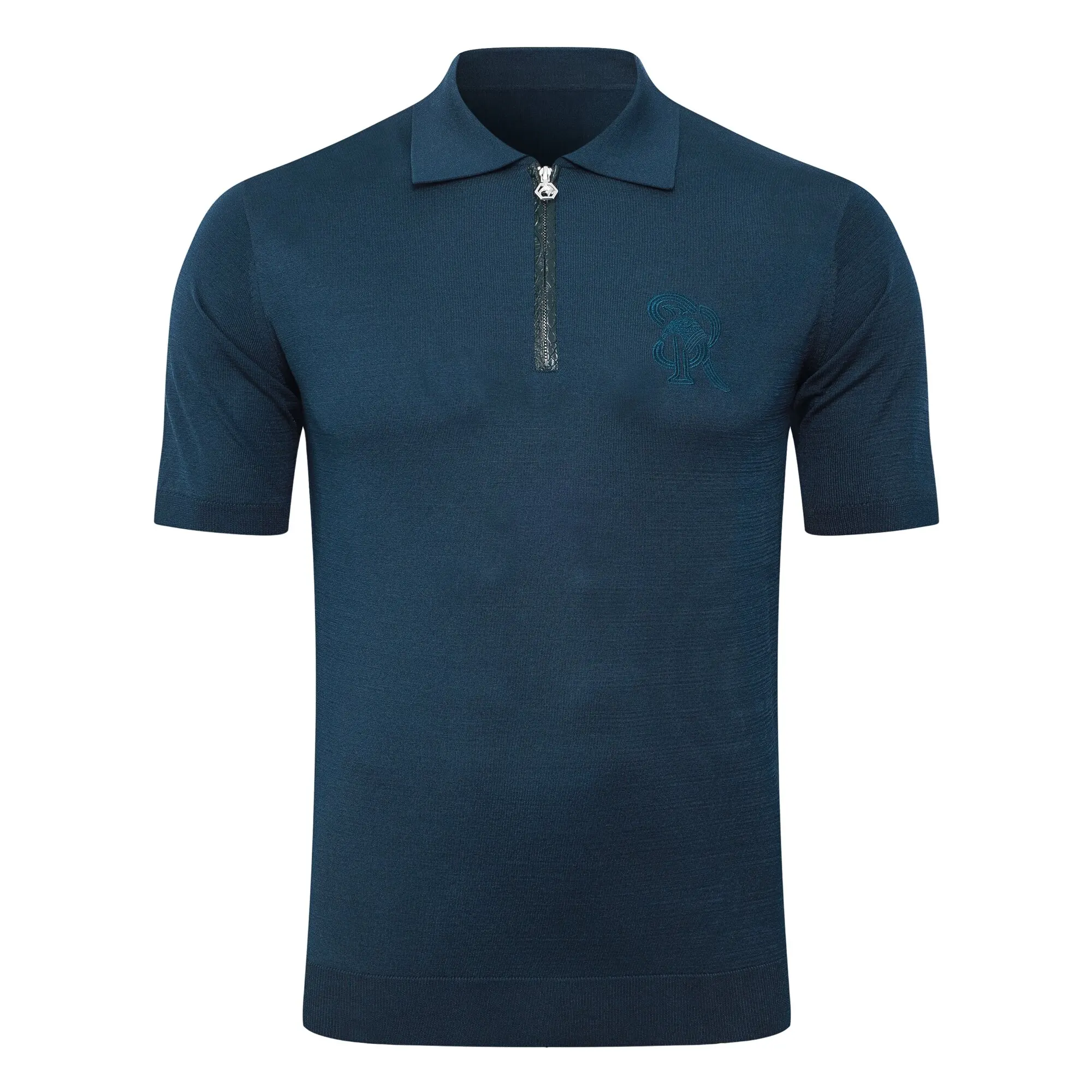 SIJITONGDA2026Men's early spring and summer new style men's half zipper pullover short sleeved knitted sweater POLO size M-5XL