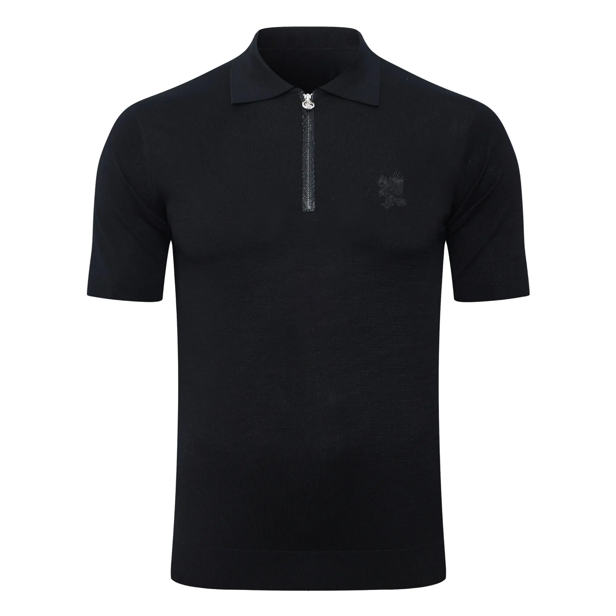 SIJITONGDA2026Men's early spring and summer new style men's half zipper pullover short sleeved knitted sweater POLO size M-5XL