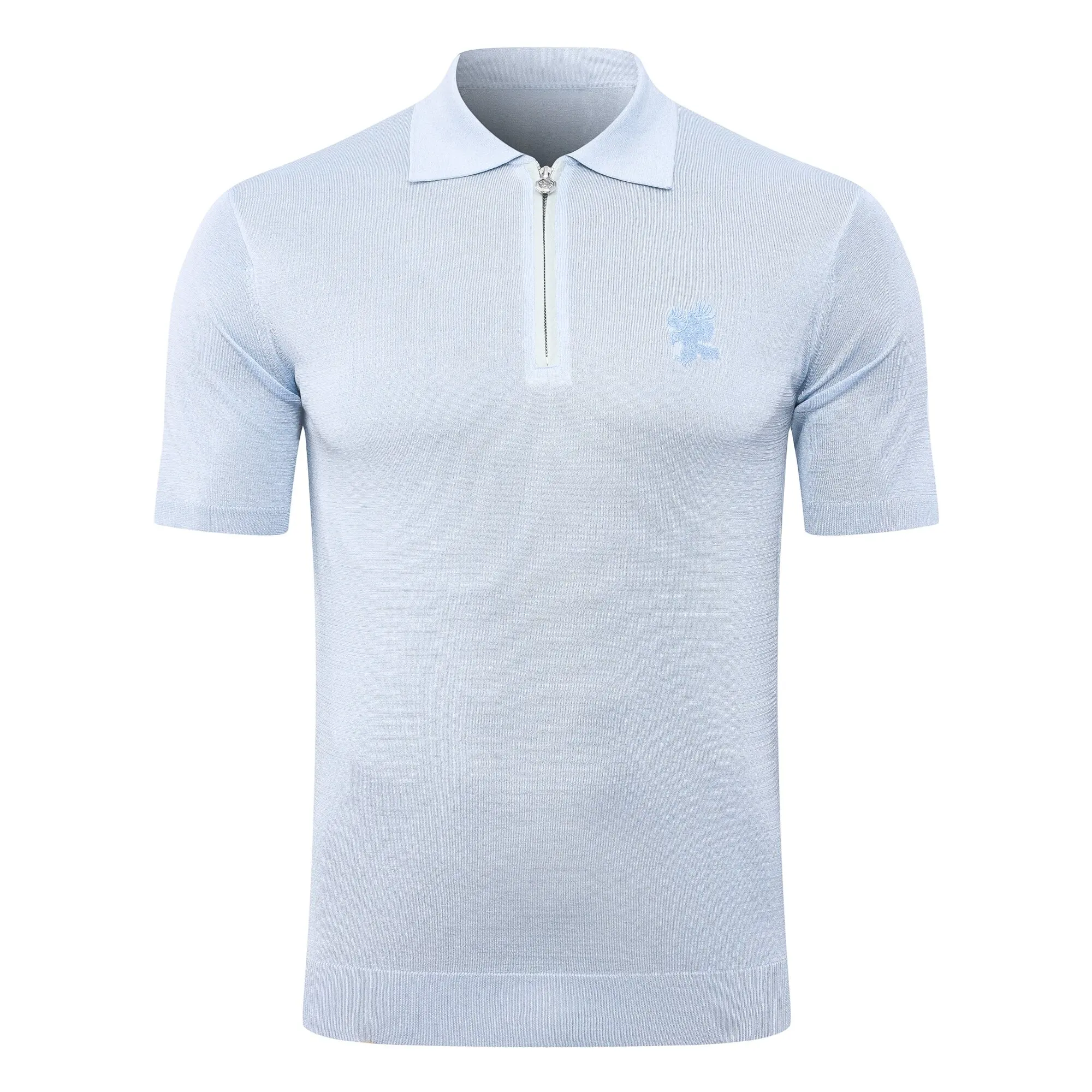 SIJITONGDA2026Men's early spring and summer new style men's half zipper pullover short sleeved knitted sweater POLO size M-5XL