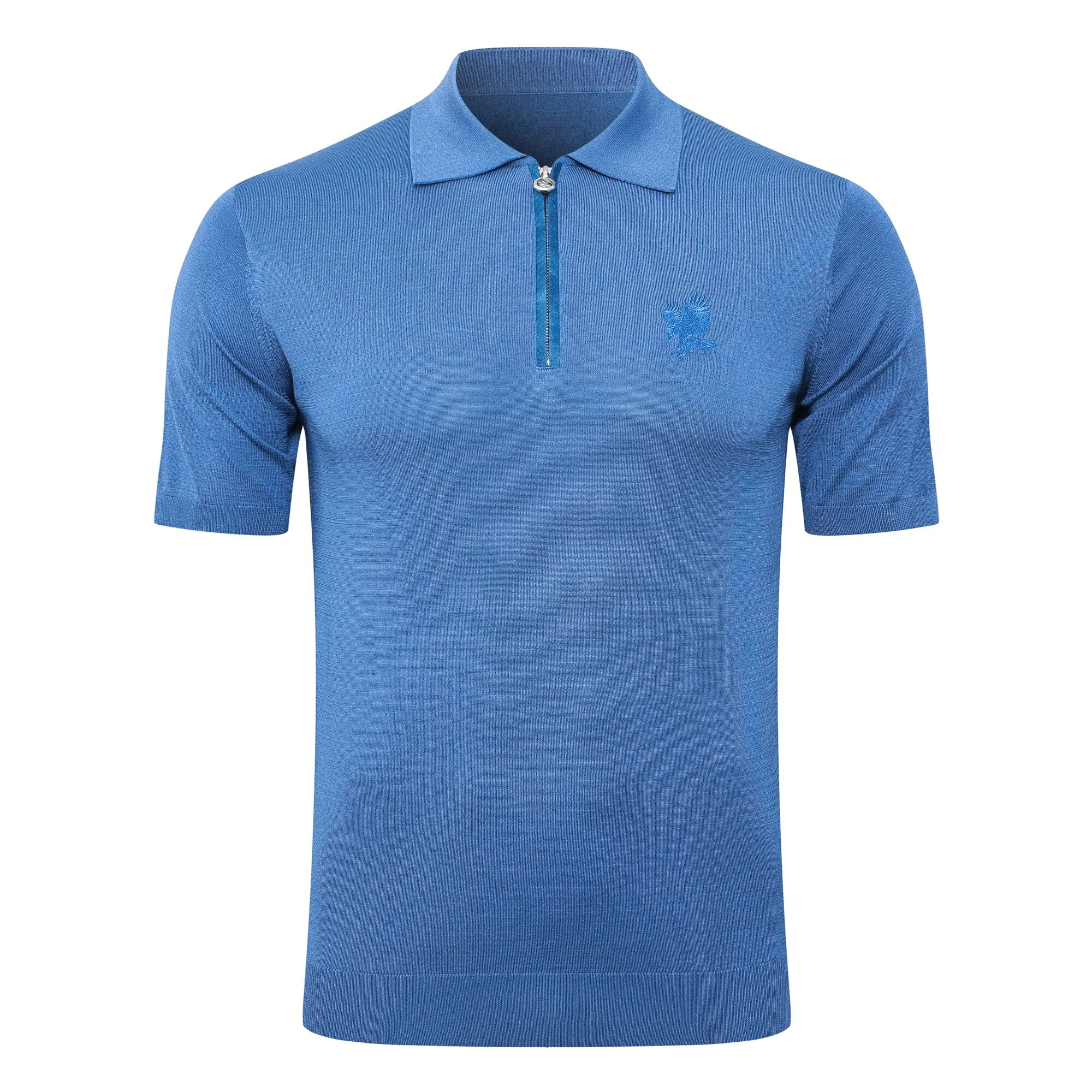 SIJITONGDA2026Men's early spring and summer new style men's half zipper pullover short sleeved knitted sweater POLO size M-5XL