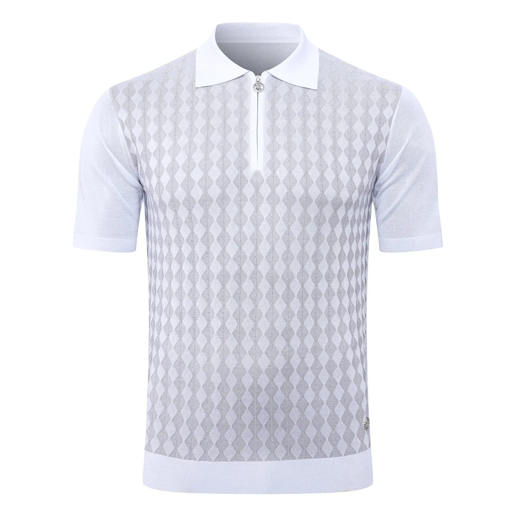 SIJITONGDA2026Men's early spring and summer new style men's half zipper pullover short sleeved knitted sweater POLO size M-5XL
