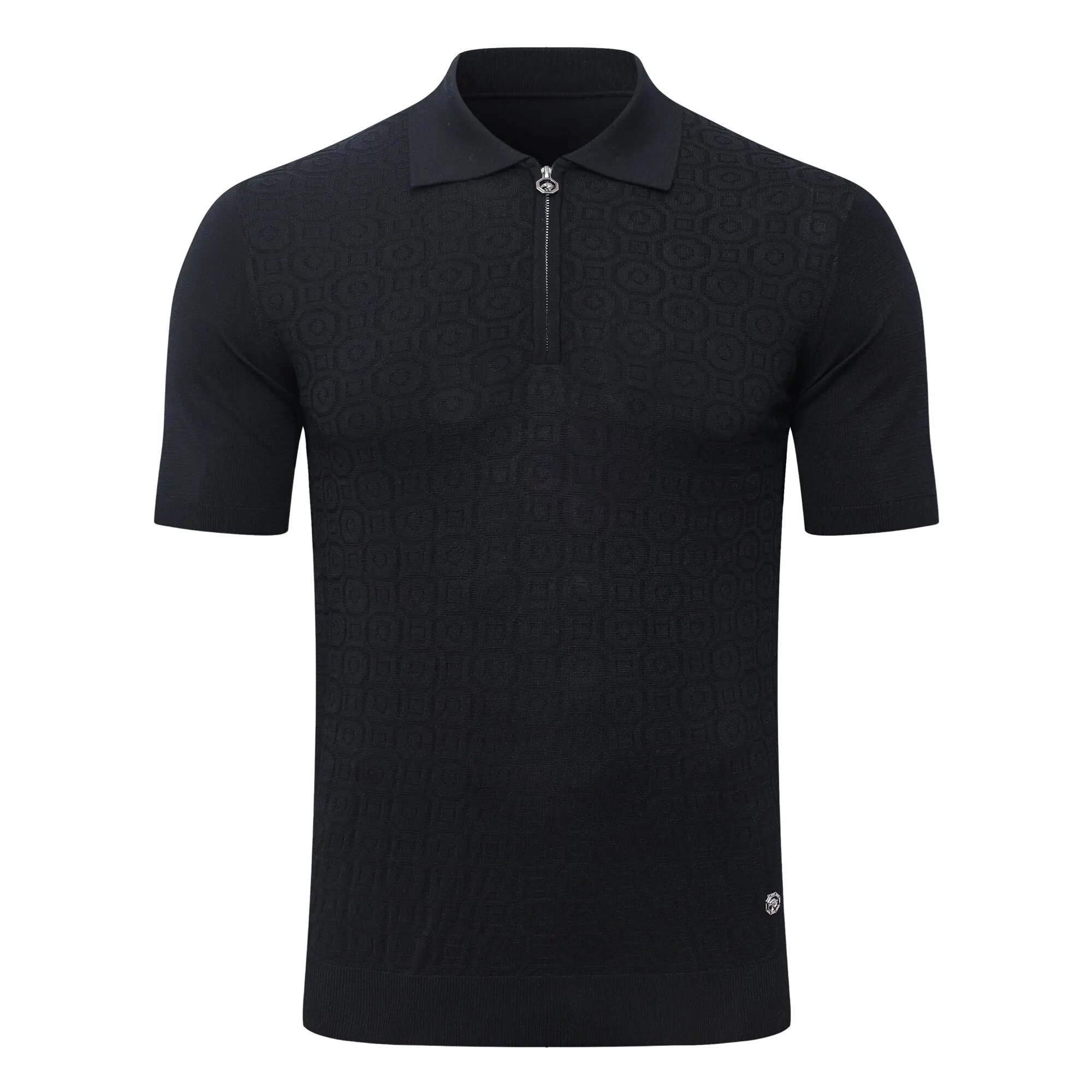 SIJITONGDA2026Men's early spring and summer new style men's half zipper pullover short sleeved knitted sweater POLO size M-5XL