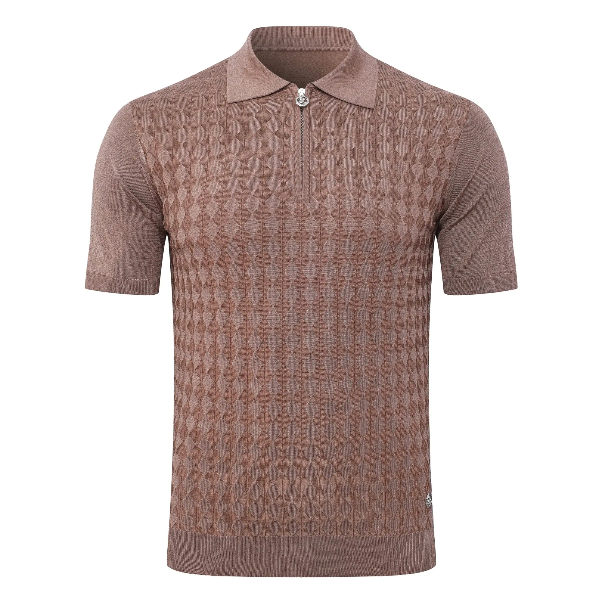 SIJITONGDA2026Men's early spring and summer new style men's half zipper pullover short sleeved knitted sweater POLO size M-5XL