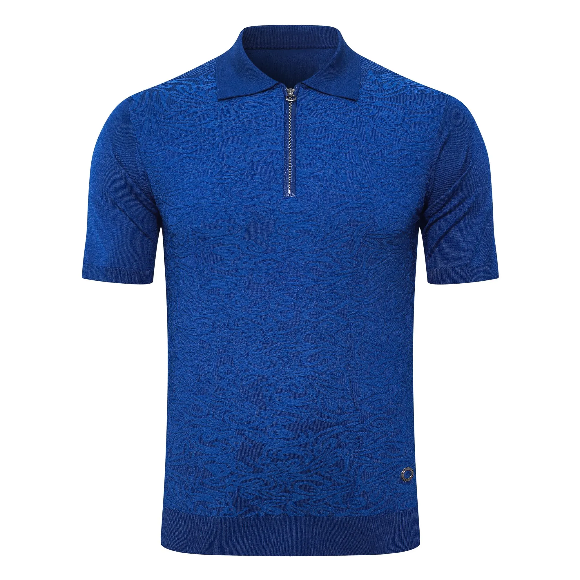 SIJITONGDA2026Men's early spring and summer new style men's half zipper pullover short sleeved knitted sweater POLO size M-5XL