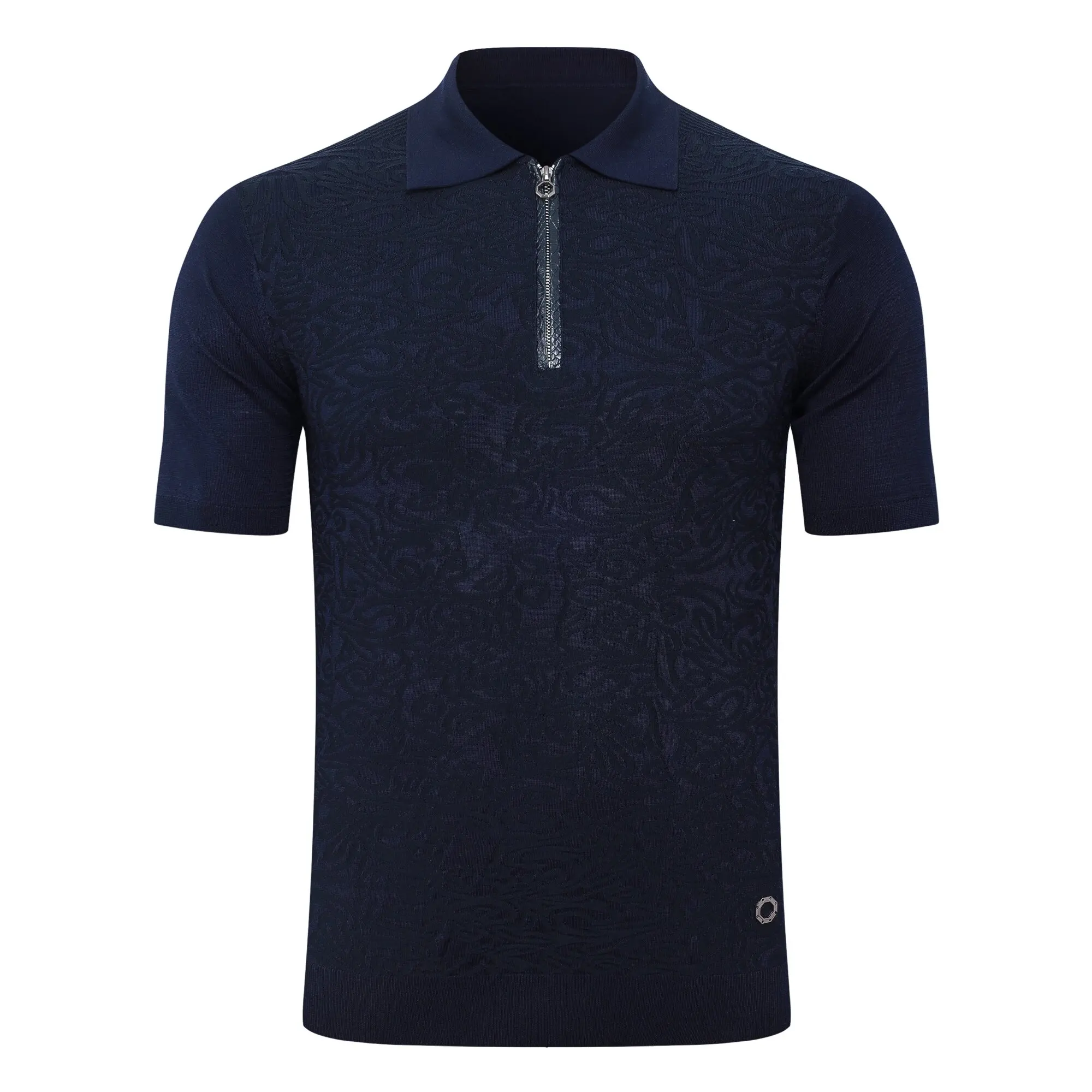 SIJITONGDA2026Men's early spring and summer new style men's half zipper pullover short sleeved knitted sweater POLO size M-5XL