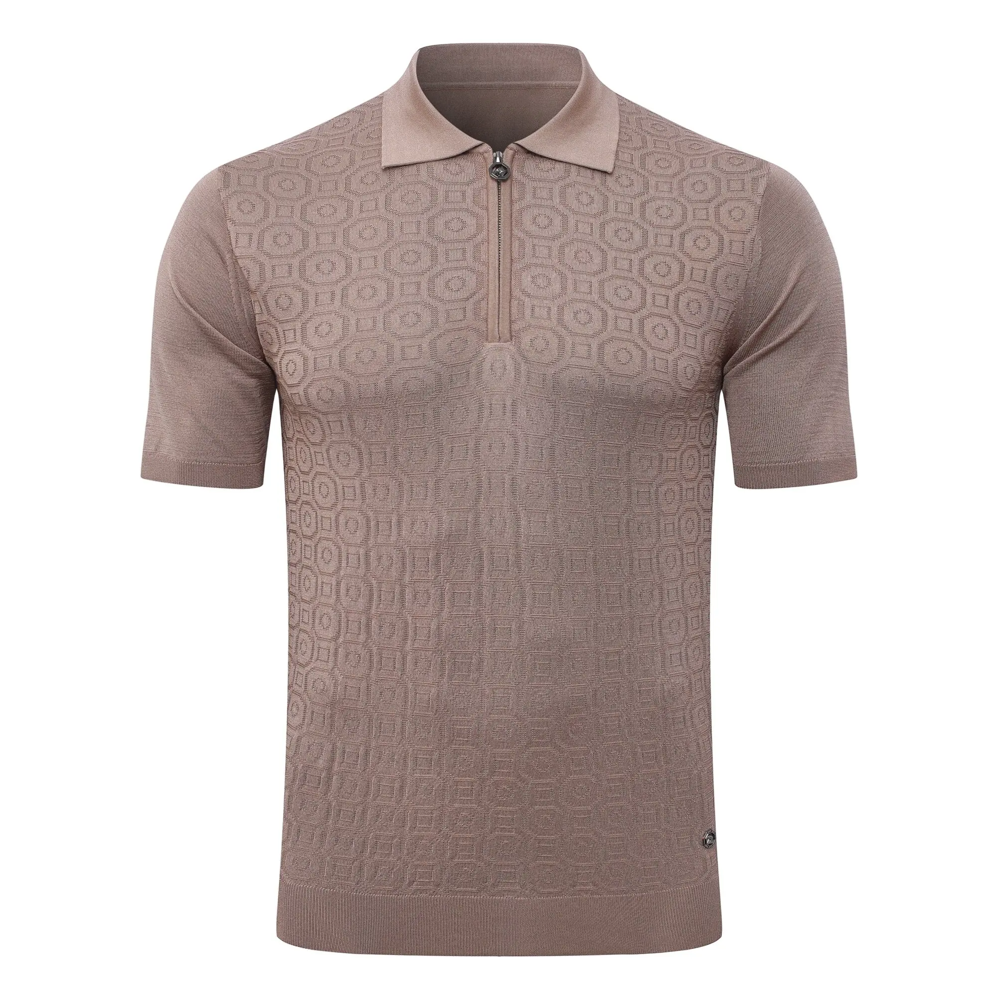 SIJITONGDA2026Men's early spring and summer new style men's half zipper pullover short sleeved knitted sweater POLO size M-5XL