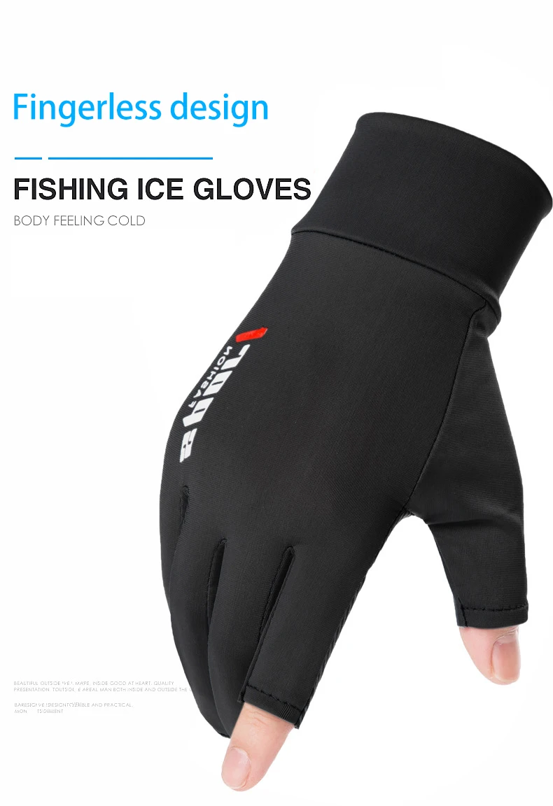 Summer Men Women Gloves Fitness Sports Fishing Cycling Ice Silk Breathable Elastic Sun Protection Touchscreen Driving Gloves