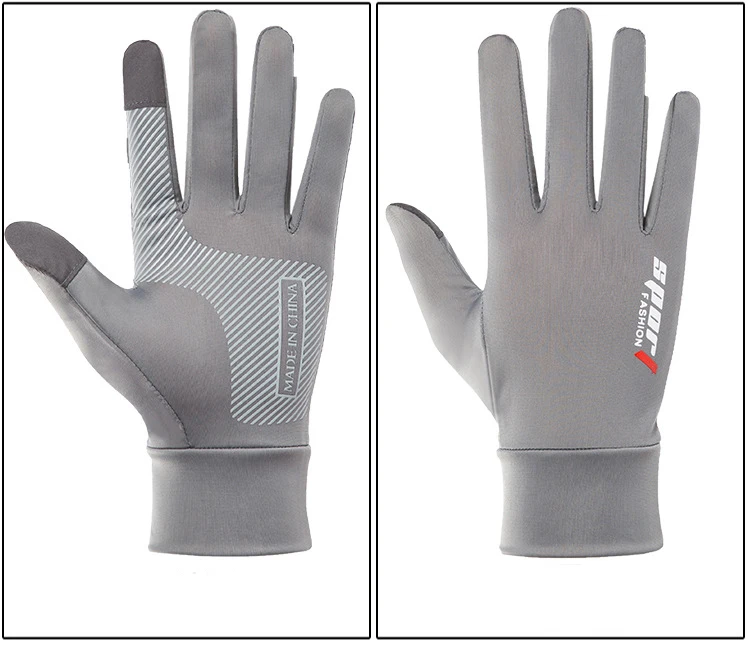 Summer Men Women Gloves Fitness Sports Fishing Cycling Ice Silk Breathable Elastic Sun Protection Touchscreen Driving Gloves