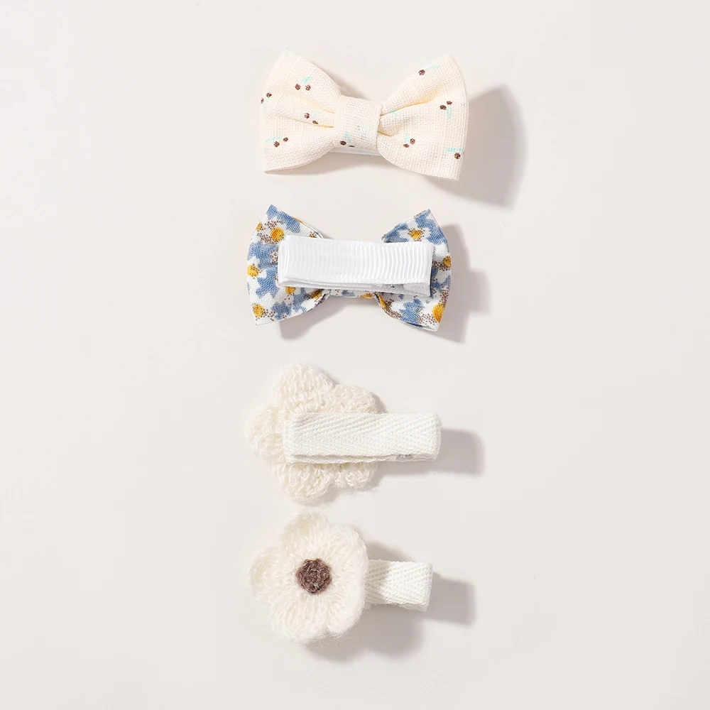 BABY BOWS 20Pcs/set Handmade Fabric Printed Barrette Boutique Mini Boutique Bangs Bow Hair Clip Ins Daisy Hairgripes