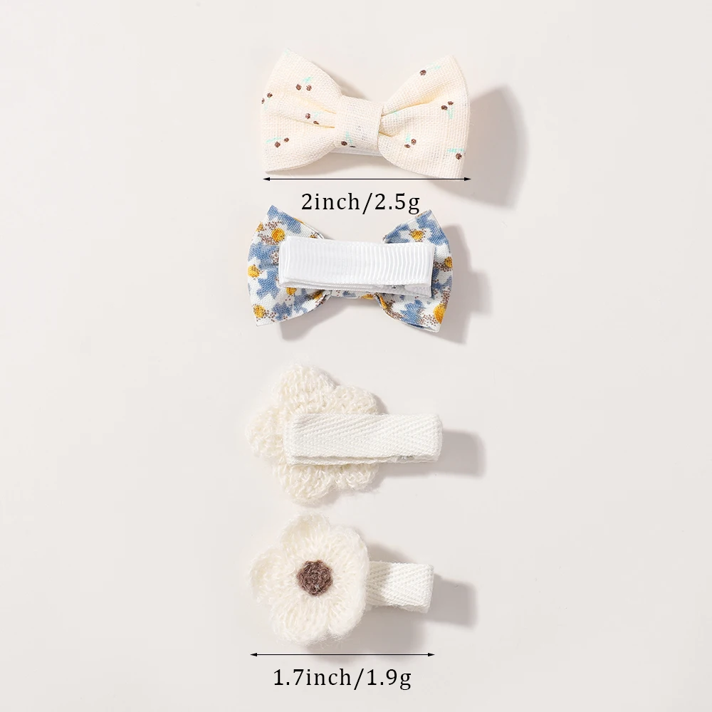 BABY BOWS 20Pcs/set Handmade Fabric Printed Barrette Boutique Mini Boutique Bangs Bow Hair Clip Ins Daisy Hairgripes
