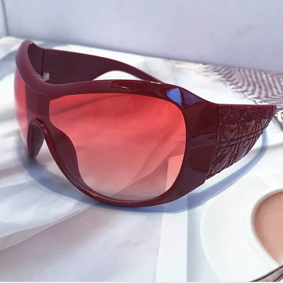 One Piece Oversized Y2K Sunglasses for Women Men Vintage Square Shield Gradient Hip Hop Sun Glasses Female Sexy Driving Shades