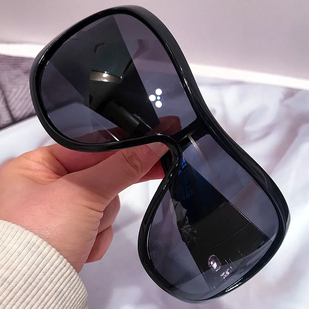One Piece Oversized Y2K Sunglasses for Women Men Vintage Square Shield Gradient Hip Hop Sun Glasses Female Sexy Driving Shades