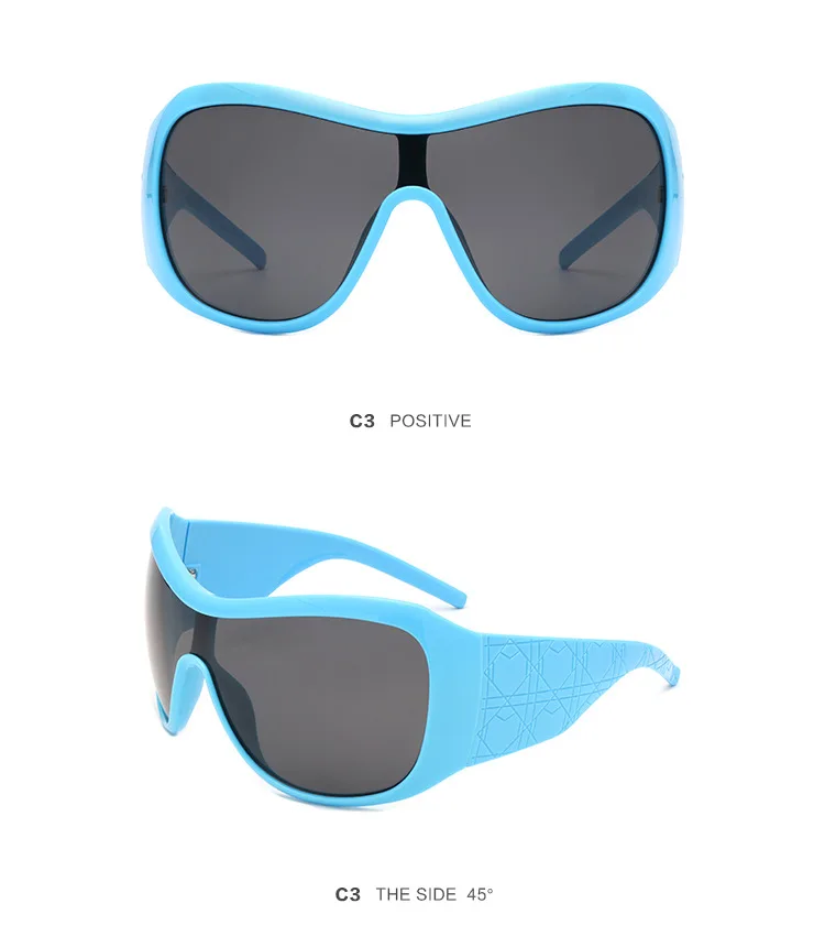 One Piece Oversized Y2K Sunglasses for Women Men Vintage Square Shield Gradient Hip Hop Sun Glasses Female Sexy Driving Shades