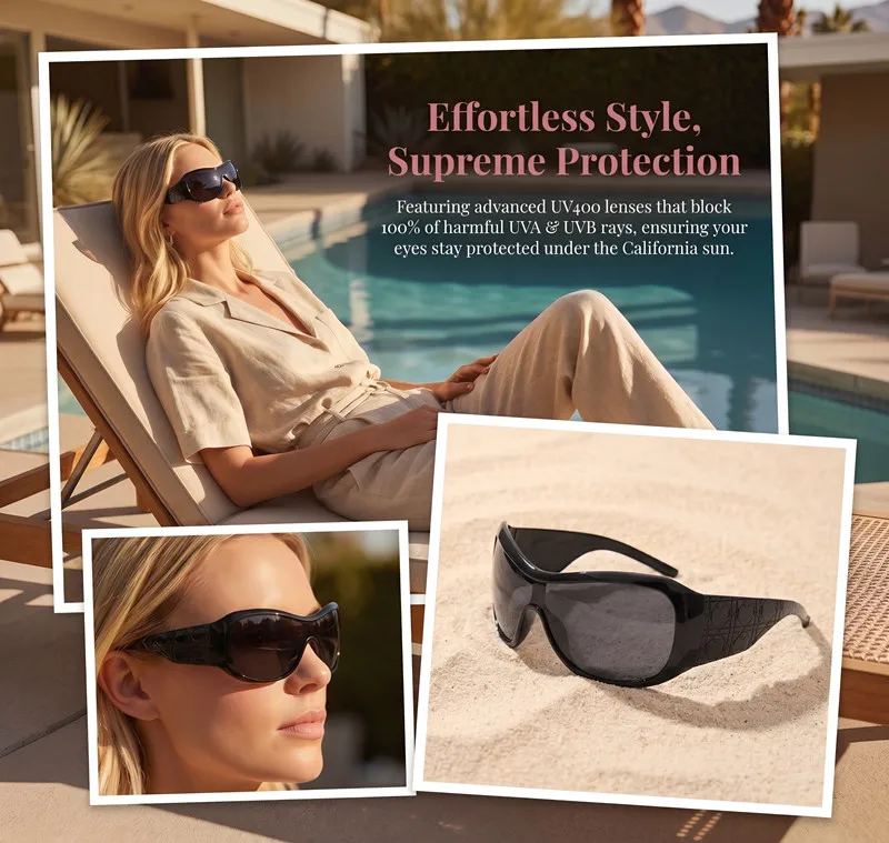 One Piece Oversized Y2K Sunglasses for Women Men Vintage Square Shield Gradient Hip Hop Sun Glasses Female Sexy Driving Shades
