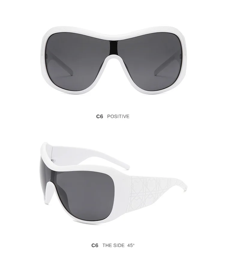 One Piece Oversized Y2K Sunglasses for Women Men Vintage Square Shield Gradient Hip Hop Sun Glasses Female Sexy Driving Shades