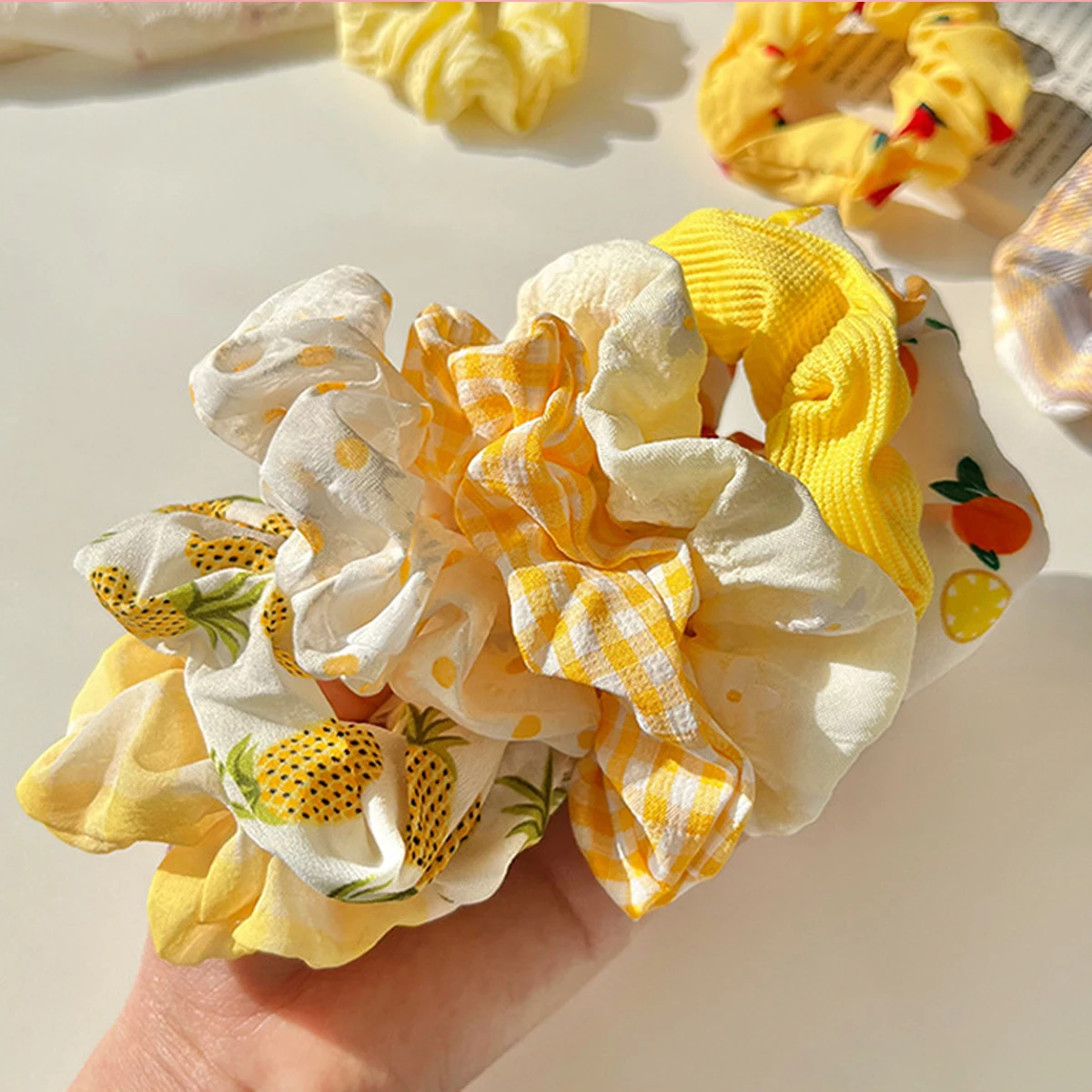 10PCS/SET Large Intestine Hair Ring Ins Korean Women's High-End Hair Rubber Band, Simple Temperament Fat Hair Rope Headdress