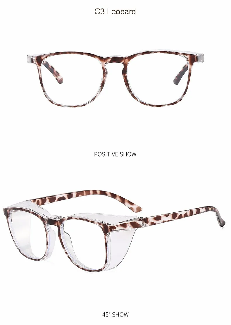 Clear Safety Glasses Women Square Anti Fog Blue Light Blocking Glasses Scratch Resistant Work Glass For Men & Nurse