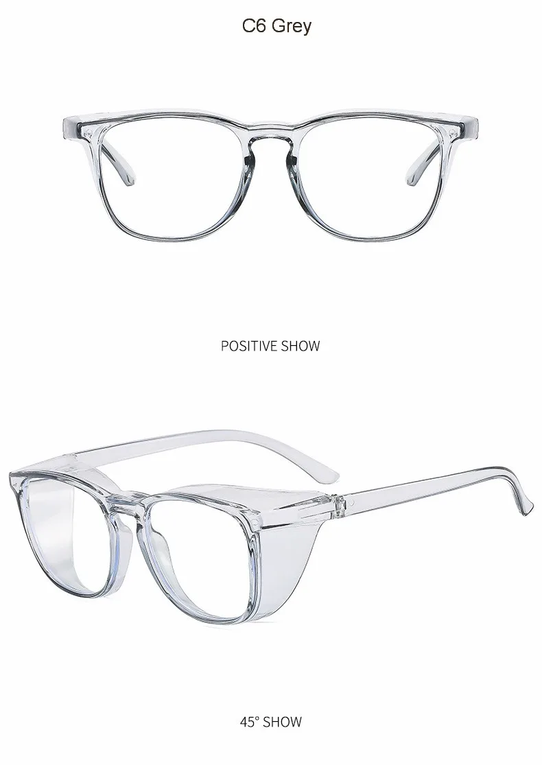 Clear Safety Glasses Women Square Anti Fog Blue Light Blocking Glasses Scratch Resistant Work Glass For Men & Nurse