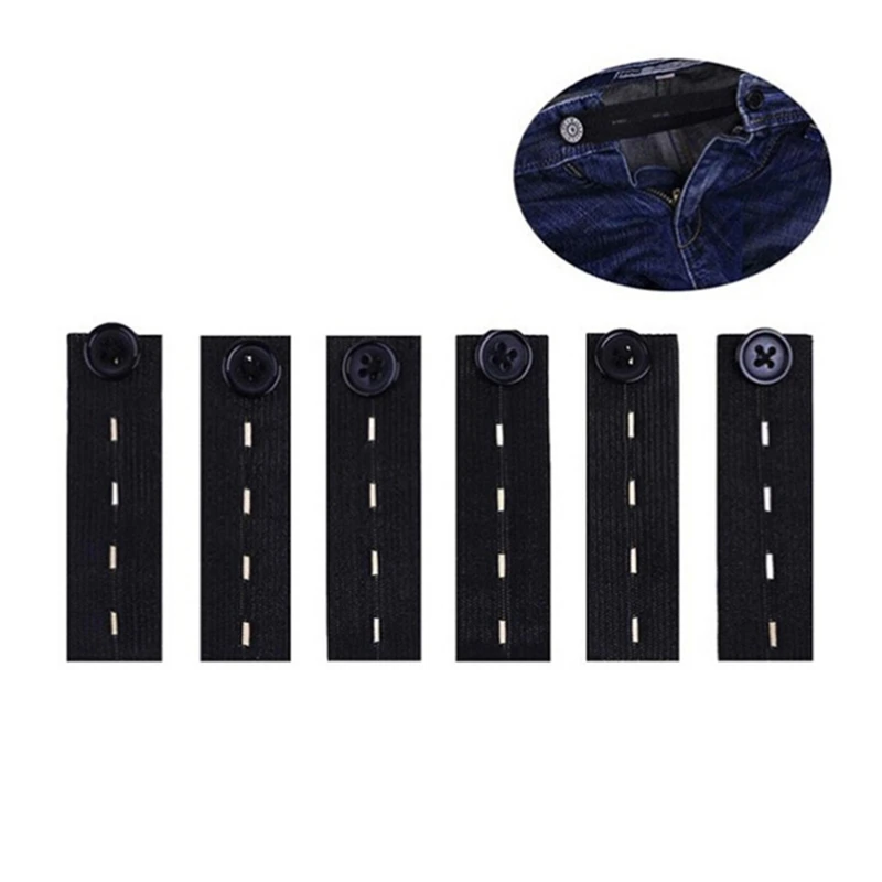 5pcs Pant Extender Belt Unisex Waist Band Tight Trousers Jeans Skirts Maternity Button Hooks Garment DIY Sewing Supplies NEW