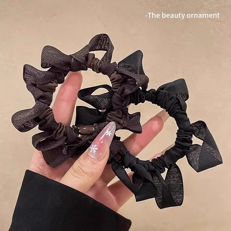 New Korean Bow Elastic Hair Band For Women Girls Sweet Hair Ornament Scrunchie Hair Tie Hair Rope Fashion Hair Accessories