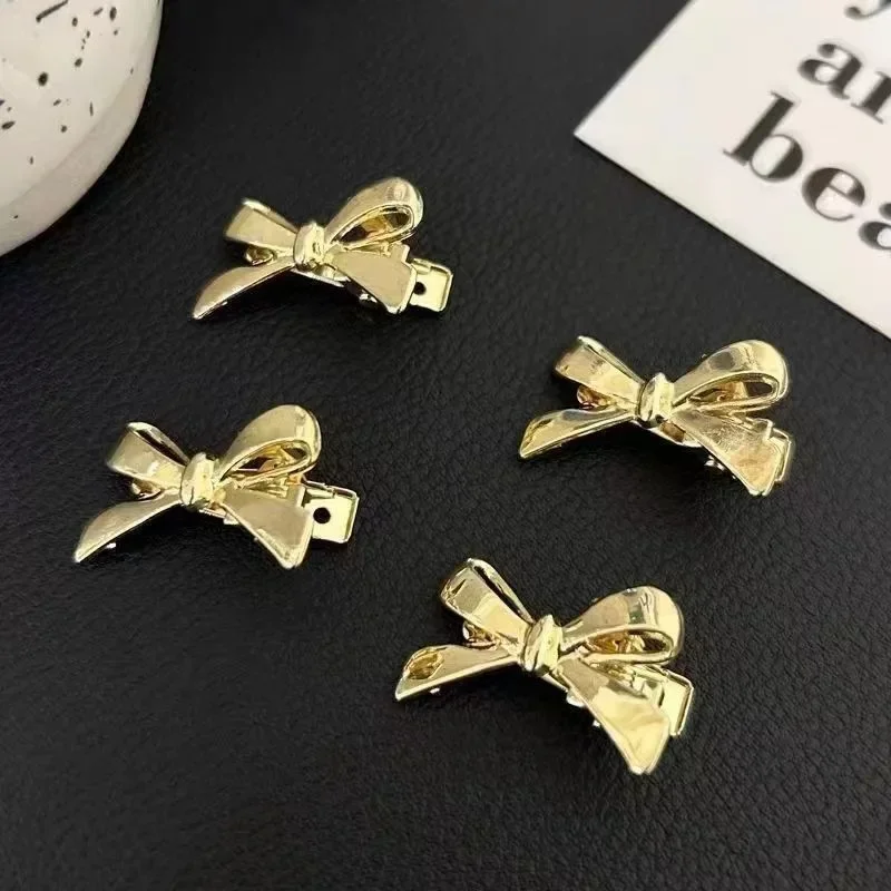 6Pcs/set of Women's New Golden Bow Mini Hairpins, Sweet and Cool Girl Bangs Hairpins and Hair Accessories