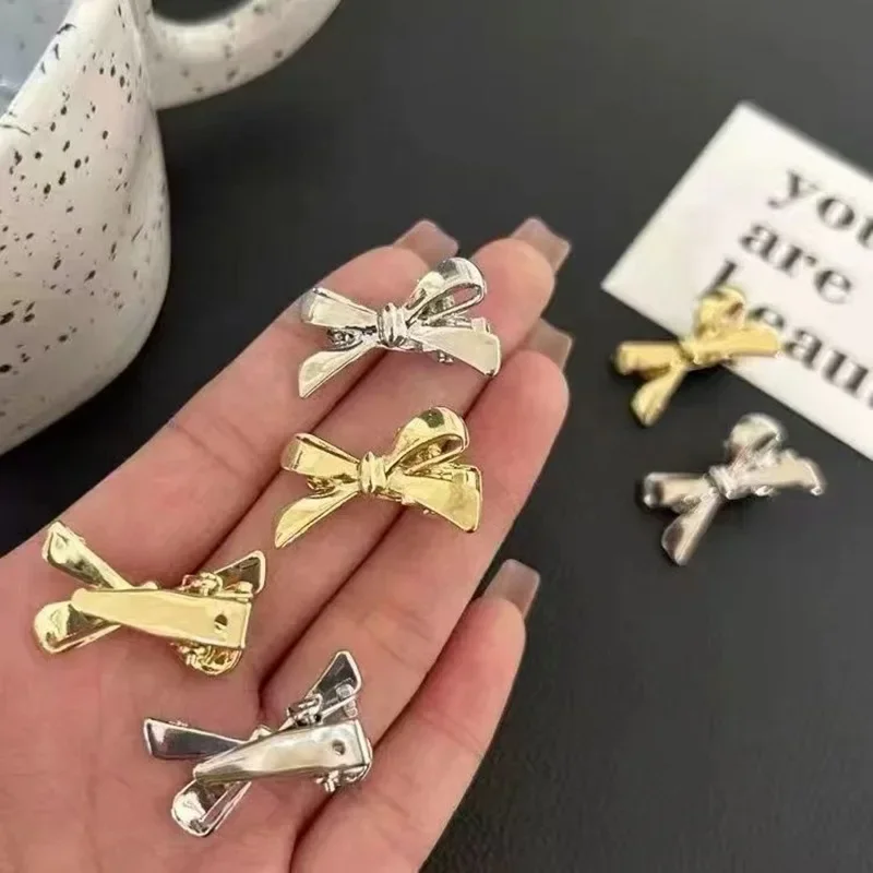 6Pcs/set of Women's New Golden Bow Mini Hairpins, Sweet and Cool Girl Bangs Hairpins and Hair Accessories