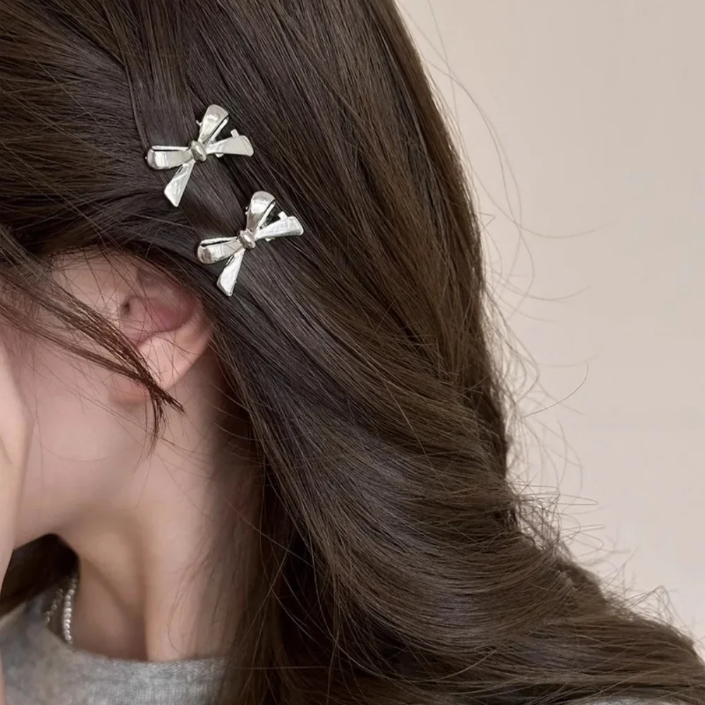 6Pcs/set of Women's New Golden Bow Mini Hairpins, Sweet and Cool Girl Bangs Hairpins and Hair Accessories
